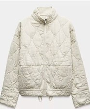 ZARA : Ecru ZW Collection Padded  Quilted Jacket : 4088/242  Size L