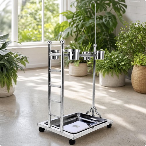 Stainless steel bird stand - stainless,
