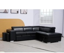 Black Faux Leather Modern