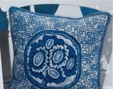 EHRMAN Swirls CANDACE BAHOUTH blue & white china rare TAPESTRY NEEDLEPOINT KIT