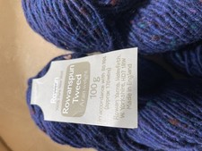 300g Lot Rowan Rowanspun Wool Yarn 1am Blue Tweed Shade 756 Rare