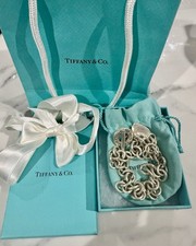 Vintage  Tiffany & Co 925 Sterling Silver Heart Toggle Necklace - Box & Pouch