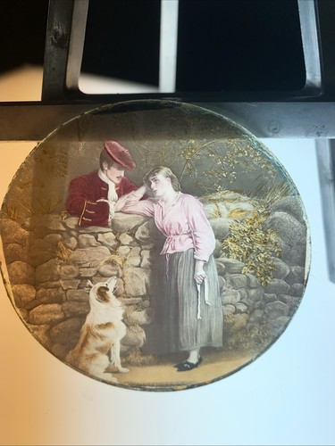 Magic lantern victorian glass - victorian,