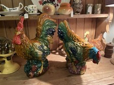 Large Majolica Cockerel And