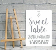 A4 Sweet Table Cart Metal Sign With Easel - 19.7cm x 28.3cm