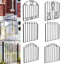 Garden Gate Wrought Iron Metal Small Gates Outdoor Patio Barrier Door 6 Sizes