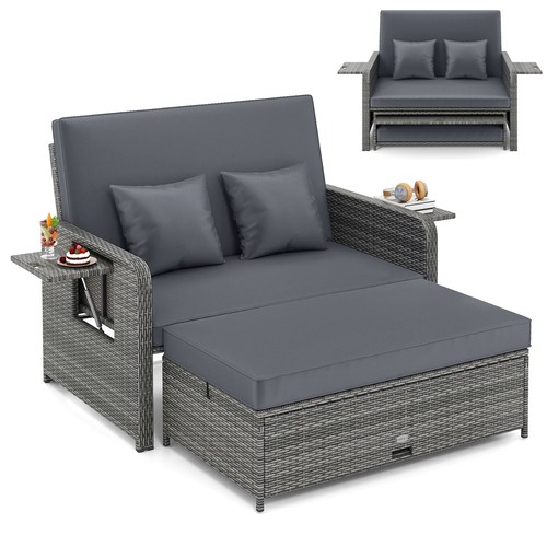 Wicker outdoor daybed with - pe,