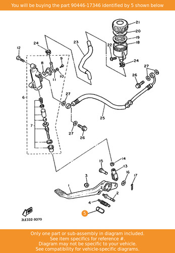 Yamaha hose 90446 17346 oem - yamaha, 90446-17346
