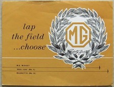 MG RANGE Midget MGA 1600 Magnette Car Sales Brochure Sept 1961 #H&E 6186