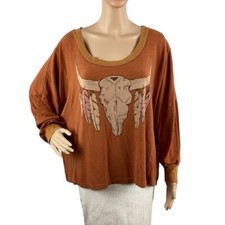 Wildfox Outlaw Nevada Jumper Sweatshirt Size S Orange