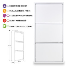 Shoe Rack Shoes Storage Cabinet Metal Stand Cupboard Unit 3 Drawer Organiser