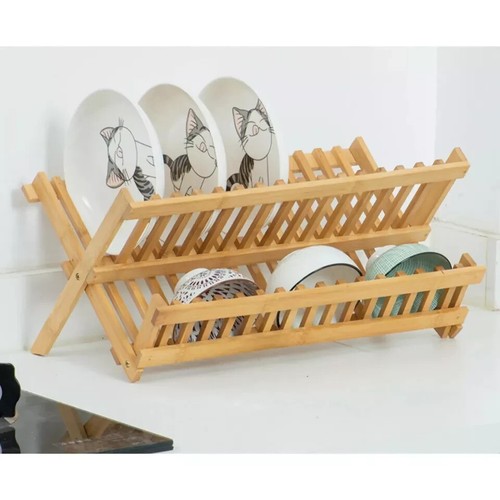 Folding dish drainer pine - folding, wood