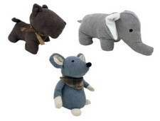 Novelty Animal Design Cord Fabric Door Stop ~ Mouse Elephant Dog