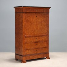 Antique Secretaire Elm Burl