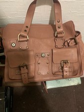 Vintage Mulberry Roxanne Bag Shoulder Handbag Buckle Leather Brown Tan Oak