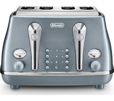 De’Longhi CTOT4003.AZ Icona Metallics 4 Slice Toaster Defrost Function 1800W