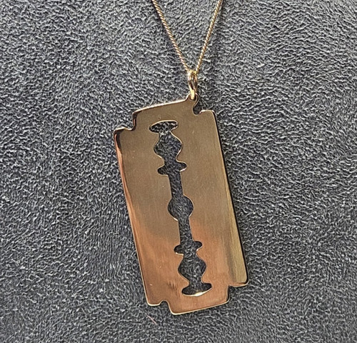 9ct yellow gold - large, razor