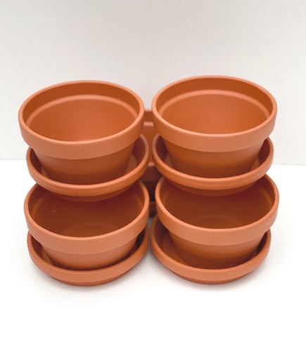 Large terracotta half plant - half,