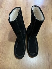 Rieker TEX Boots Womens UK 6.5 EUR 40 Black Shearling Lined Full Zip