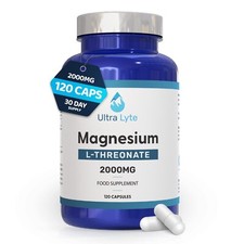 Ultra Lyte Magnesium L-Threonate 120 Capsules - 2000mg per Serving - 30 Days
