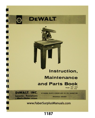 Dewalt radial arm saw - arm,