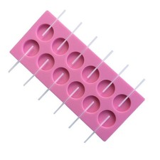  12 -Capacity Silicone Candy Moulds Making Supplies Lollipop Molds Sucker Sticks