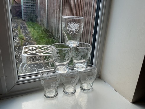 Vintage set clear glass - vintage, 6