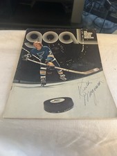 1973  Pittsburgh Penguins vs St. Louis Goal Magazine Keith Magnuson Auto Signed