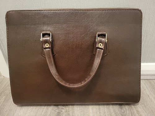 Leather attache briefcase - leather,