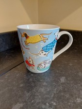 Cath Kidston - 'Floral Dog' Blue Ceramic Stanley Mug - Large - Rare!