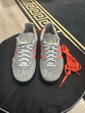 Men’s Adidas Jean Suede Trainers Grey/Orange Size UK 9