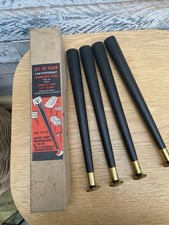 Vintage Boxed Set 4 Black Tapered Wooden Furniture Table Legs 12” Retro