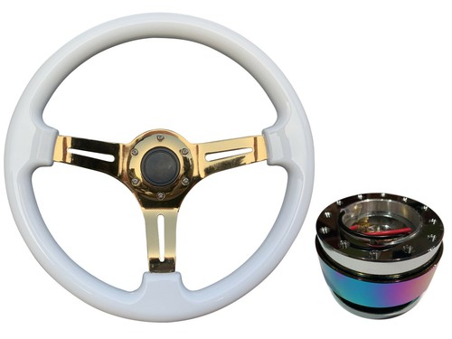 White gold steering wheel - white, ts