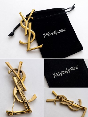 Vintage ysl brooch bronze - vintage,