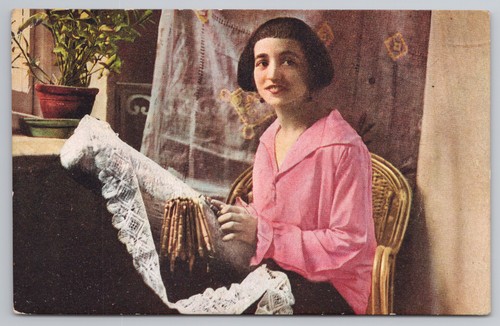 Malta postcard young woman - malta,