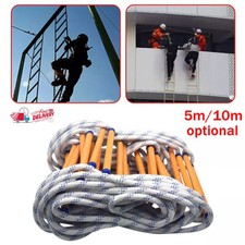 5/10m Emergency Fire Escape Ladder Soft Rope to Deploy W/ Hooks Portable UK