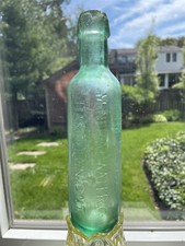 Imperial Mineral Water Co. Teal Torpedo Bottle Antique c1880s Hamilton Ontario