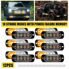 12PCS Amber/White 4 LED Car