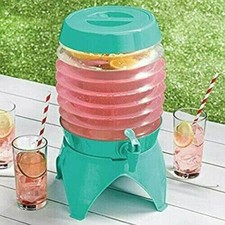 Green Portable Collapsible Drinks Party Drinks Dispenser Soft Drink Taps 5.4L