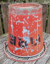 VINTAGE METAL FIRE BUCKET RED