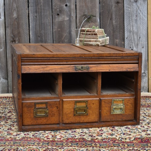 Antique sytam oak tambour - sytam,
