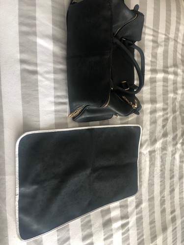 Black faux leather changing - faux,