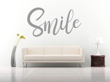 Smile quote vinyl wall - smile, art