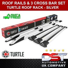 ROOF RACK RAILS & 3 CROSSBAR SET SILVER for VW T5 T6 TRANSPORTER LWB