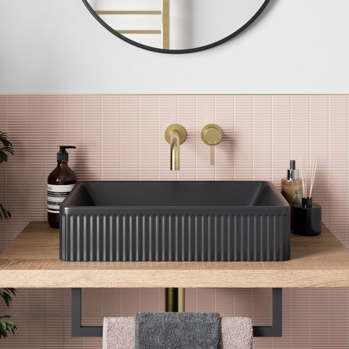 Fluted countertop basin matt - countertop,