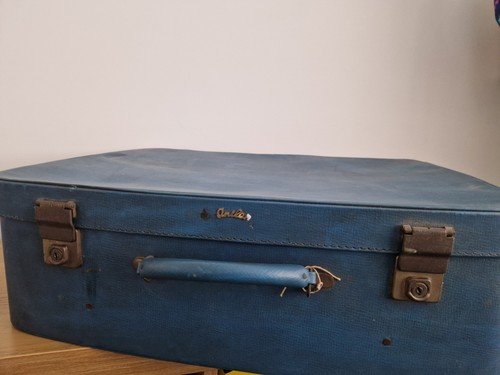 Vintage blue antler suitcase - antler,