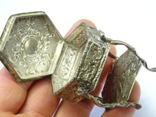 Edwardian Art Nouveau HM Sterling Silver Dolls House Miniature Cabinet Box