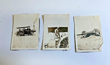 Antique Lot of 3 Photos Peerless Steam Tractor w/ Farmer at Work 3.5" x 2.5"