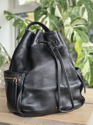 Fossil black leather shoulder - leather,