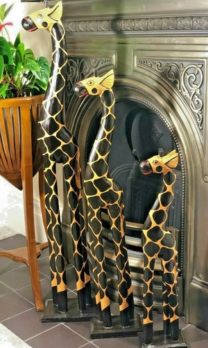 Wooden giraffe carving 100cm - wooden,